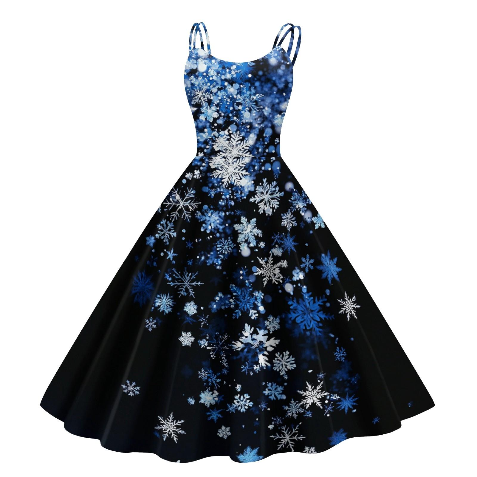 

Женские рождественские подарки, напечатанная шапка Санты, сексуальное платье с открытыми плечами в стиле панк-винтаж L