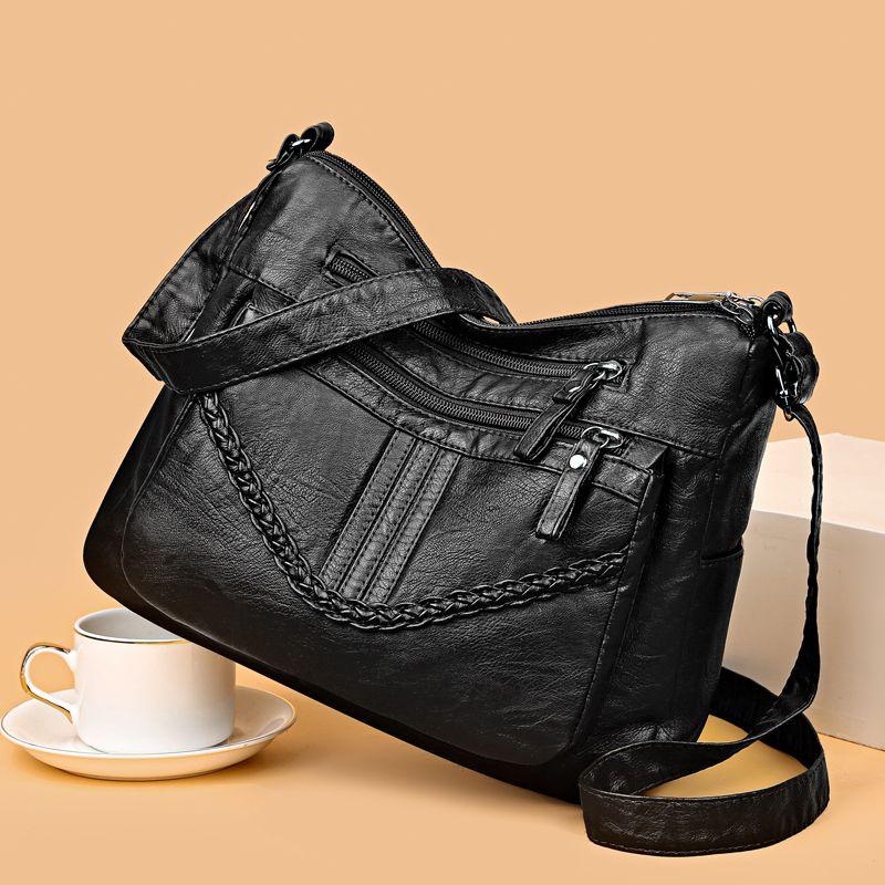 Nieuwe Mama Tas, Honderd Dames Schoudertas in Buitenlandse Stijl, Meerlaagse Grote Capaciteit Dames Tassen Crossbody Tas voor Middelbare Leeftijd en Ouderen