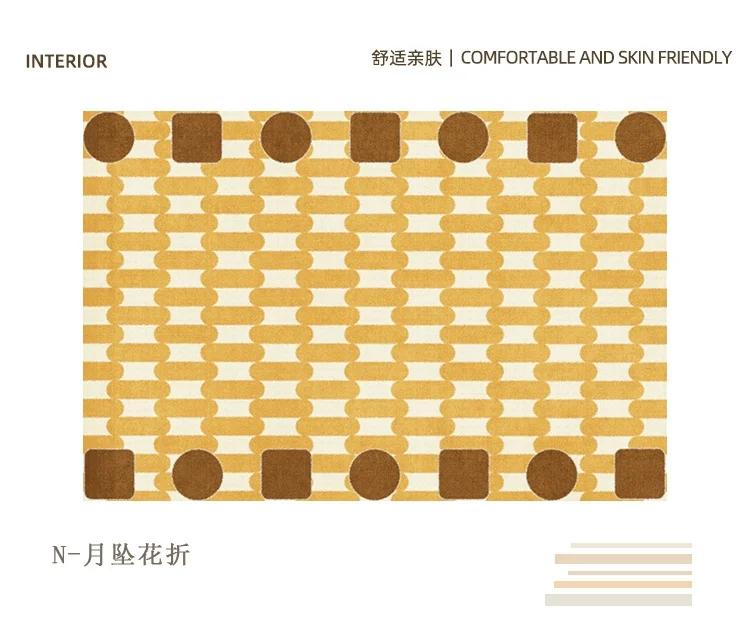 Retro Luxury Rugs for Bedroom Thick Plush Bedside Rug Large Area Living Room Decoration Checkerboard Carpet Home Fluffy Soft Mat