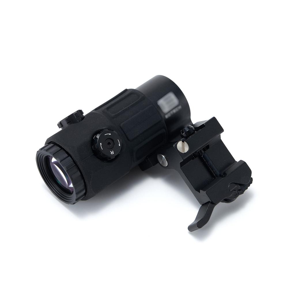 EO G45 Type Magnifier, Realistic Engraving, Replica, Black, EXPS G45 STS Mount, 5x Magnifire Booster Scope (Black)