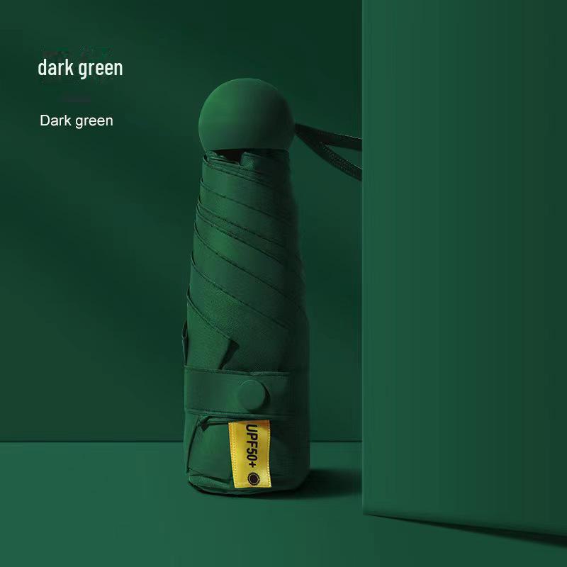 50 % rabatt på svart kapselparaply i lommeformat - Seks-skjerms sammenleggbar for sol og regn