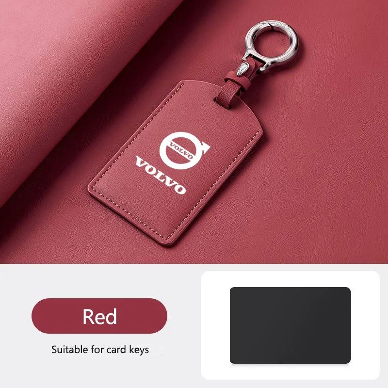 Leather Car Smart NFC Card Key Case Cover Key Bag Shell Holder For Volvo EM90 EX30 2024 Polestar Auto Key Protection Accessories