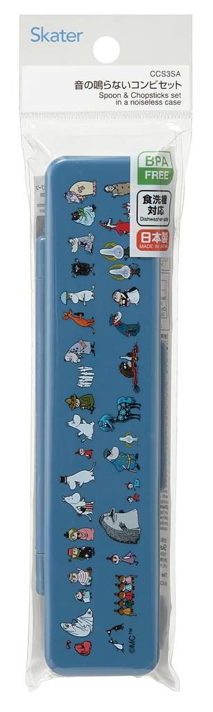 MOOMIN Skater Combo Chopsticks and Spoon Made in Moomin 80th Anniversary Set Set, 18cm, Japan, Edition, CCS3SA-A