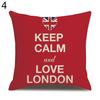 London Characters Flag Bus Linen Cushion Throw Pillow Cover Case Pillowcase