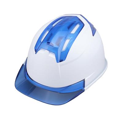 TOYO SAFETY Frosted Helmet Venti EM White Eaves Blue with Ventilation Holes No.396FEM-BuWH