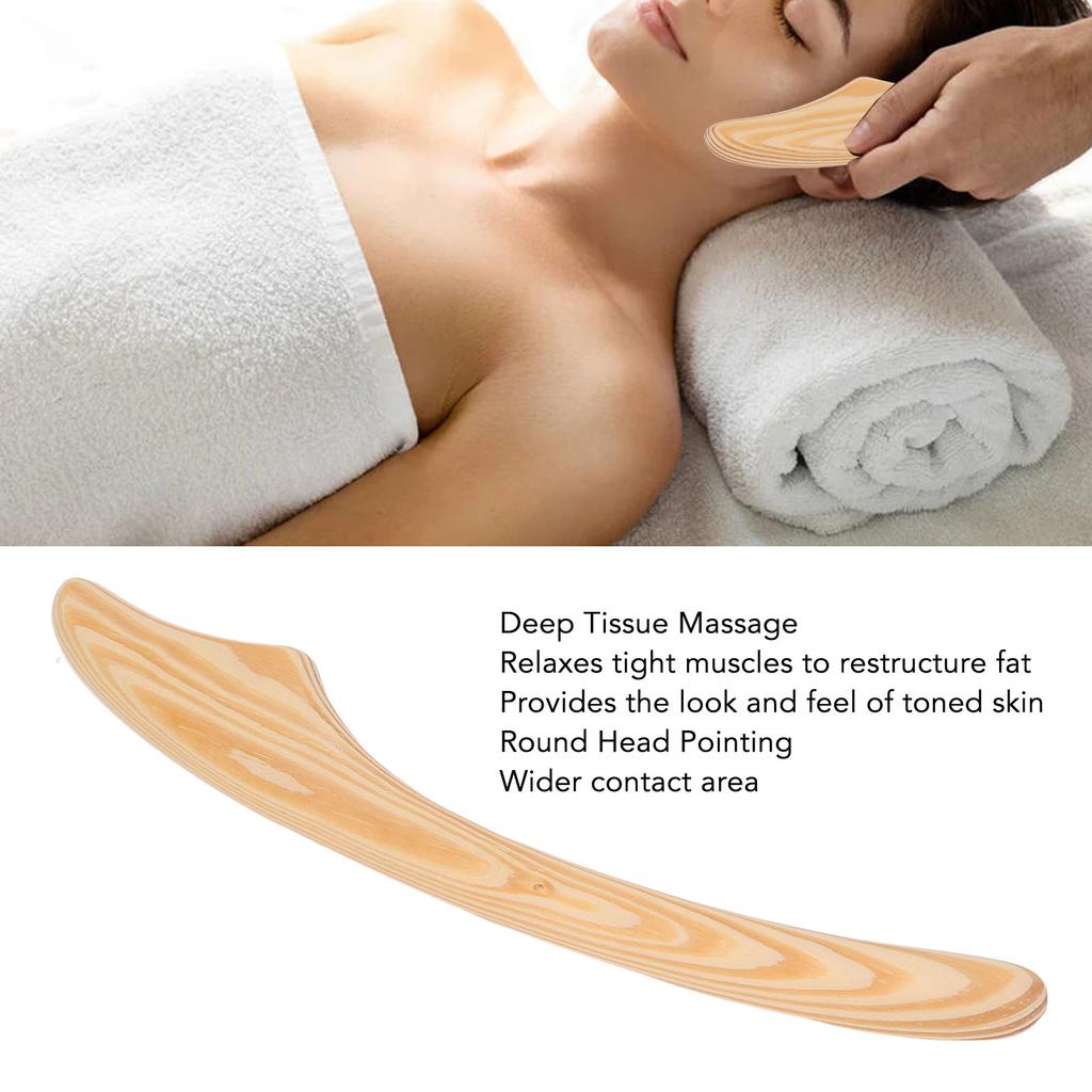 Face Gua Sha Stick Massage Muscle Relaxing Small Wooden Facial Scraping Tool for Skin Care