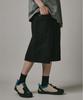 Beodeonteu Layered Cargo Twill Cotton Bermuda Shorts [Black]