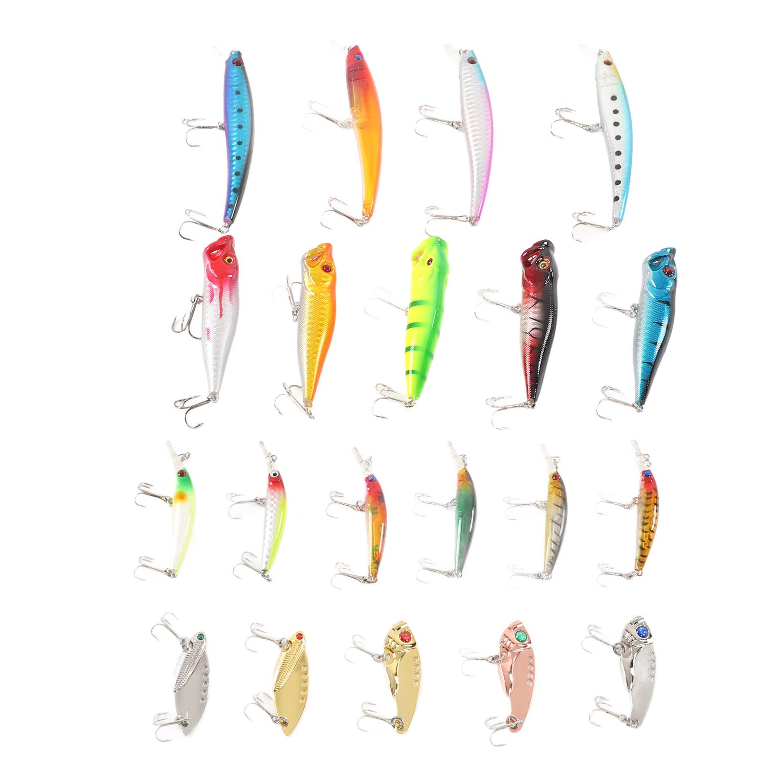 20Pcs Fishing Lure Kit Plastic Artificial Fishing Bait for Outdoor Freshwater Saltwater Fishing Relaxing