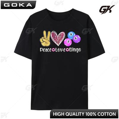Womens Peace Love Bingo Bingo Lover Graphic Printed T Shirts Men Oversized New In Tops Tees Cool Fashion T Shirt