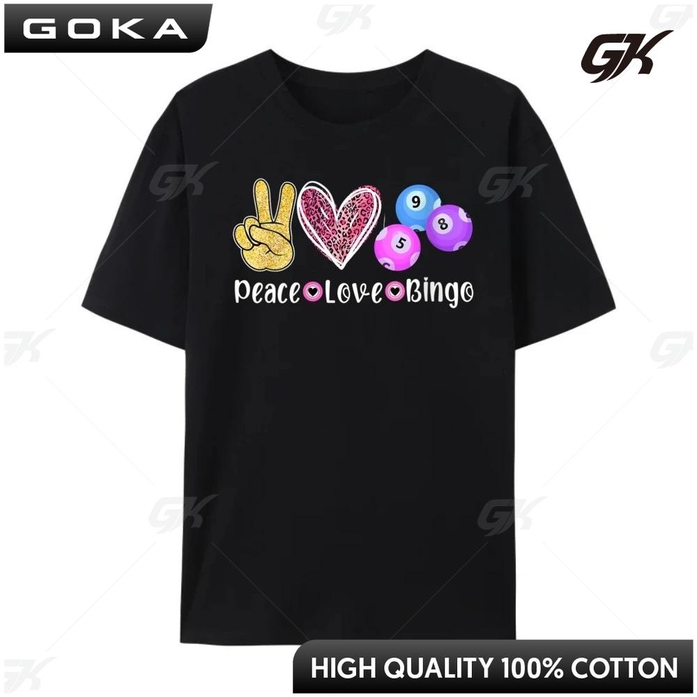 Womens Peace Love Bingo Bingo Lover Graphic Printed T Shirts Men Oversized New In Tops  Tees Cool Fashion T Shirt S