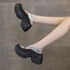 2529 thick-soled one-pedal lazy shoes for women's summer new hollowed-out small people with inner height increase and outer sandals