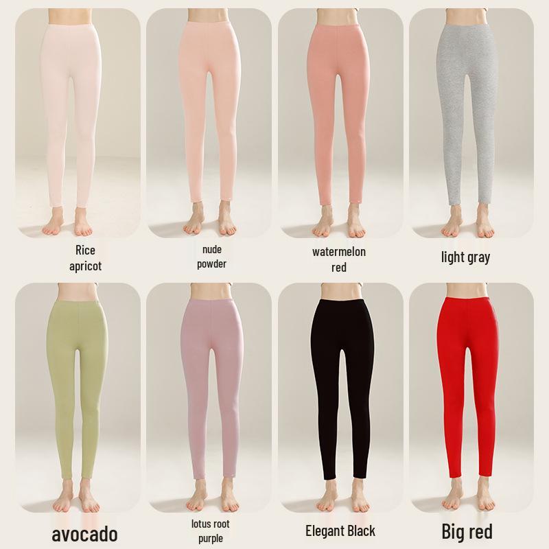 Women's High-Waisted Slim-Fit Antibacterial Cotton Leggings - Anti-Mite, Versatile, Thin, Pure Cotton, Class A Autumn Pants.