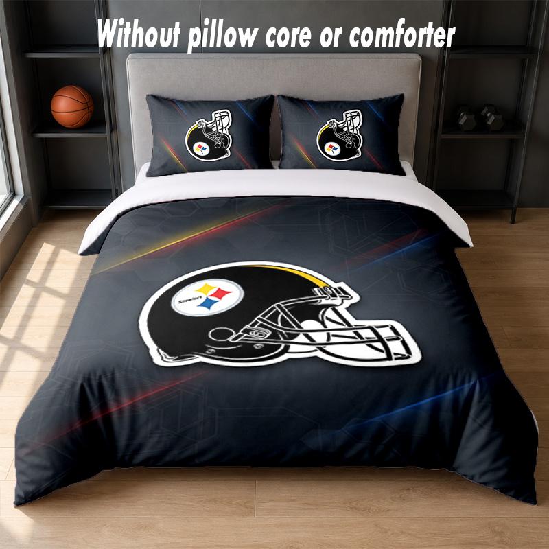 Pittsburgh Steelers Design Bed Bedding Set 1 Duvet Cover + 2 Pillowcases Soft Breathable Household Bed Linens