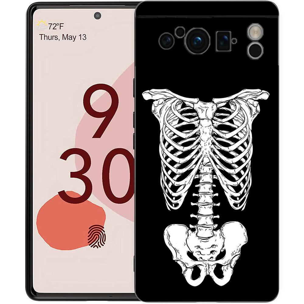 

Роскошный Чехол Для Телефона Google Pixel 10 9 8 9A 8A 7 7A 6 Pro XL 6A 5G Черный Мягкий Задний TPU Чехол Жесткий Розовый Фиолетовый Череп Pixel 7 Pro