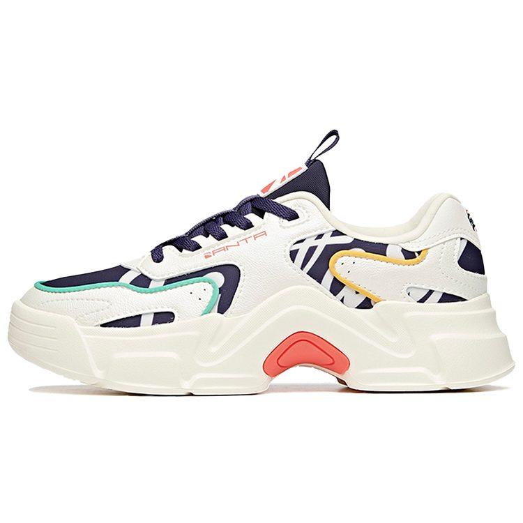 ANTA Chunky Sneakers Women's Low Top White/Black/Yellow 122038884-4