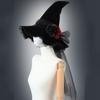 Baroque Wizard Cap Gothic Queen Halloween Witch Hats Foldable   Adult