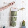 Elegant Space-saving Hanging Storage Bag With Durable Cotton Linen And 3 Pockets For Sundries