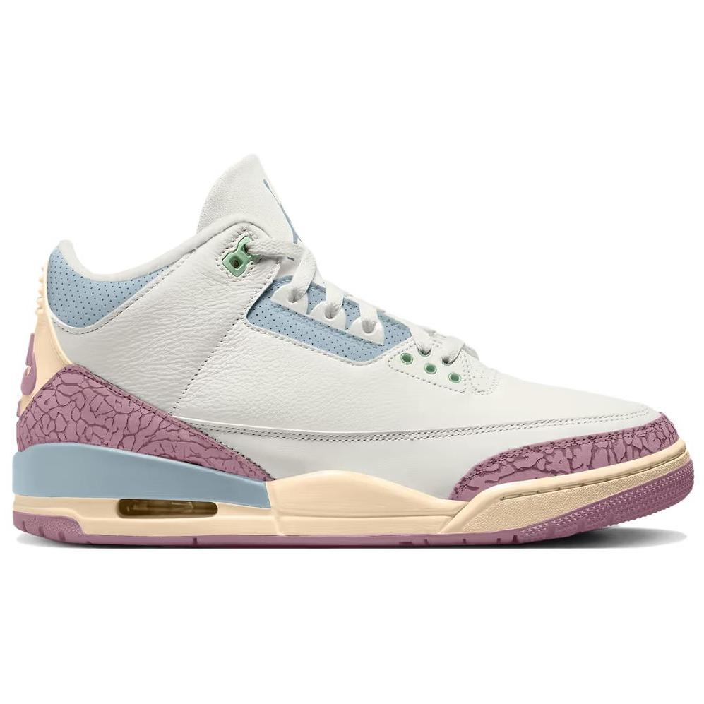Air Jordan 3 Retro Spring is In The Air Men Sneakers White Sail Jade-Aura-Aura-Iced-Carmine-Muslin-Iris-Whisper IF4396-100