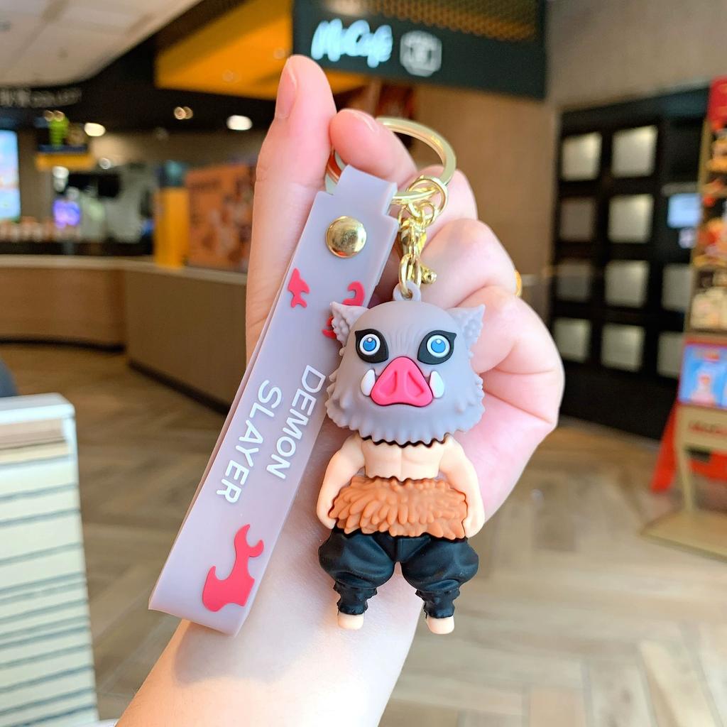 Keychain Pendant Anime Demon Slayer Kimetsu No Yaiba Kamado Tanjirou Double Sided HD Bag Pendant Gift For Fans Cosplay Props Jewelry Gift