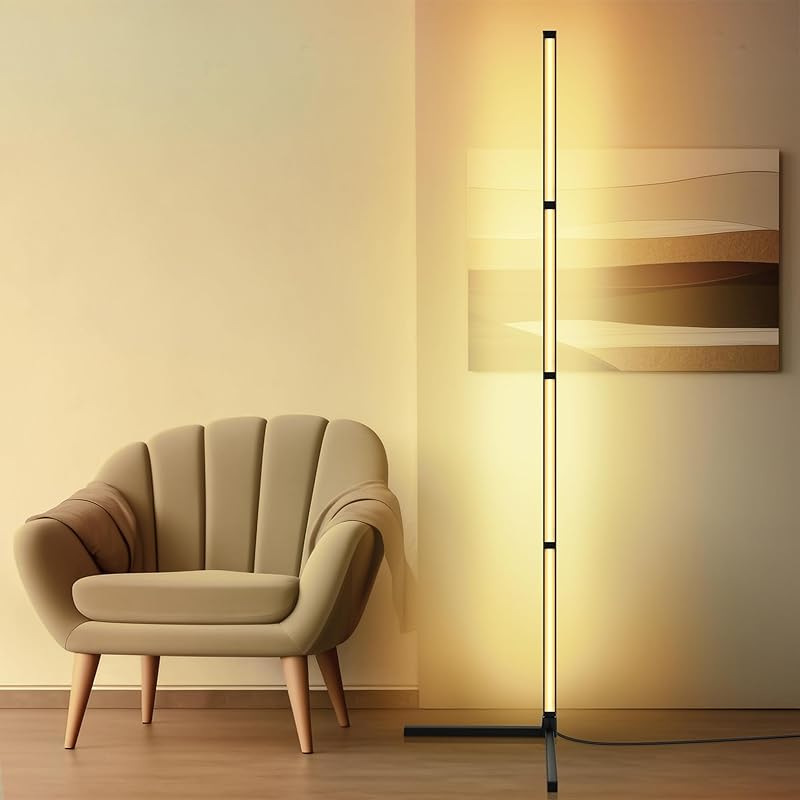 Corner Floor Lamp, 5.3ft Standing Lamp, LED Reading Light for Living Room, Bedroom, Office, Study Room (Warm White)