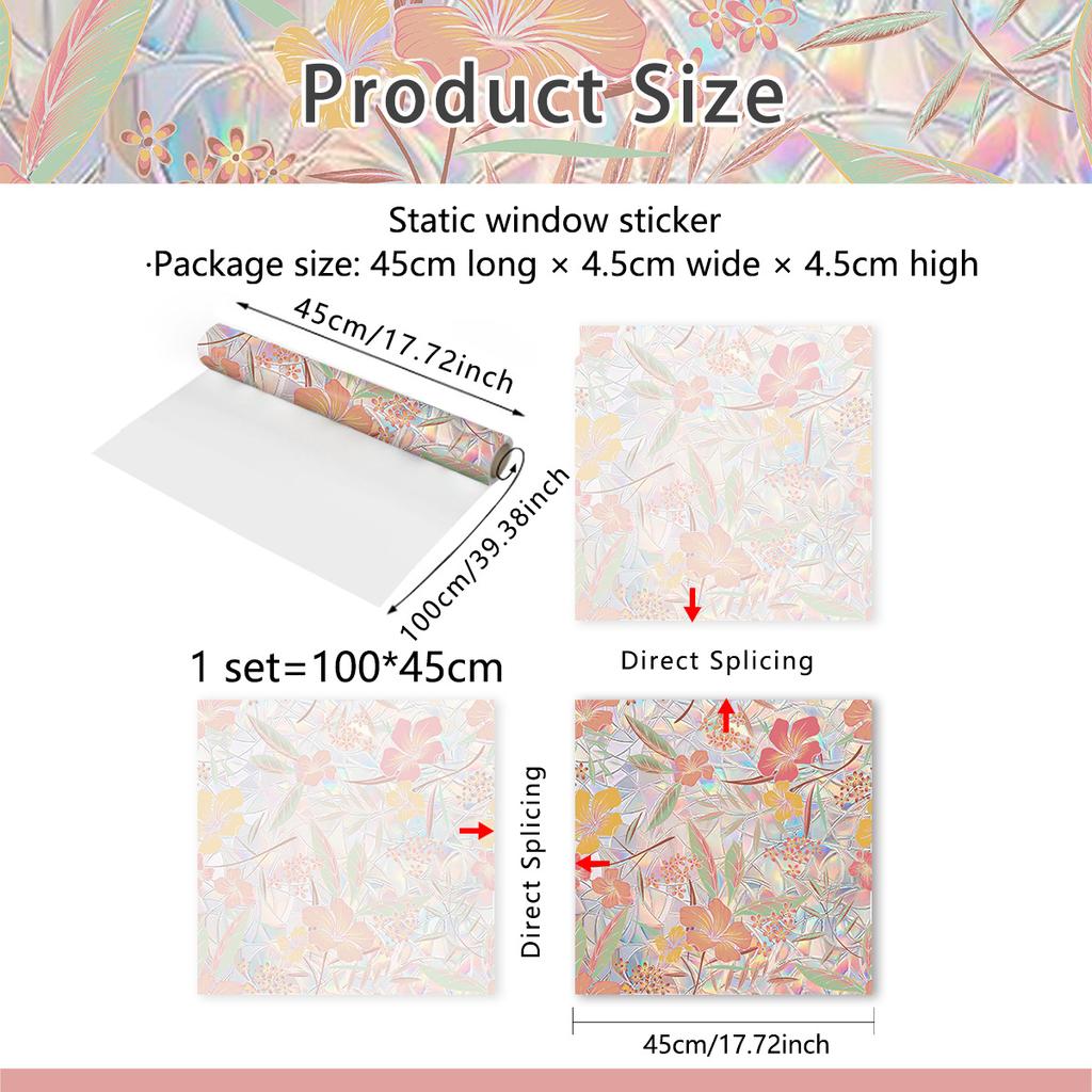 A Variety Of Colorful Flowers, Colorful Sunlight Electrostatic Stickers, Double-Sided Visual Window Glass Decorative Wall Stickers