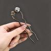 Korean Metal U Shaped Pearl Hair Stick for Women Elegant Imitation Pearl Hairpins Bun Maker Hair Styling Accessories Gift