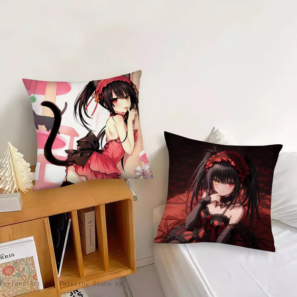 1Pc Tokisaki Kurumi Anime Date A Live Pillow Case Square Pillow Bedroom Sofa Leisure Comfortcarliving Room Home Decoration 40X40