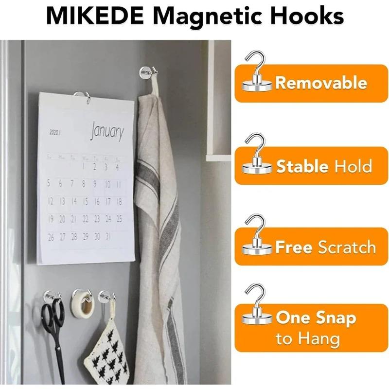 30pcs Premium Stainless Steel Magnetic Hooks Multi-Purpose Home Kitchen Storage Hook Hole-Free Strong Magnetic Holder