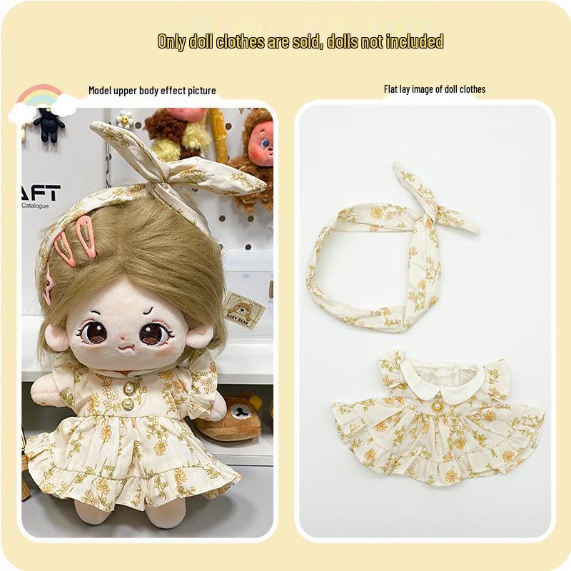 20cm Cotton Doll Dress-Up Set: Cute Figure Skirt & Overalls