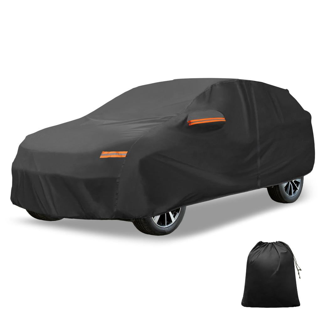 X AUTOHAUX Car Cover for Honda Body Hail Sun Rainy Season Flame Strong and Yellow Sand with Door Black 210D-PU HR-V, Cover, Waterproof, Protection,