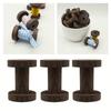 6-Piece Wooden Sewing & Embroidery Thread Spools Set, Coffee Brown, 2.32X1.73 Inches - Durable Craft Bobbins