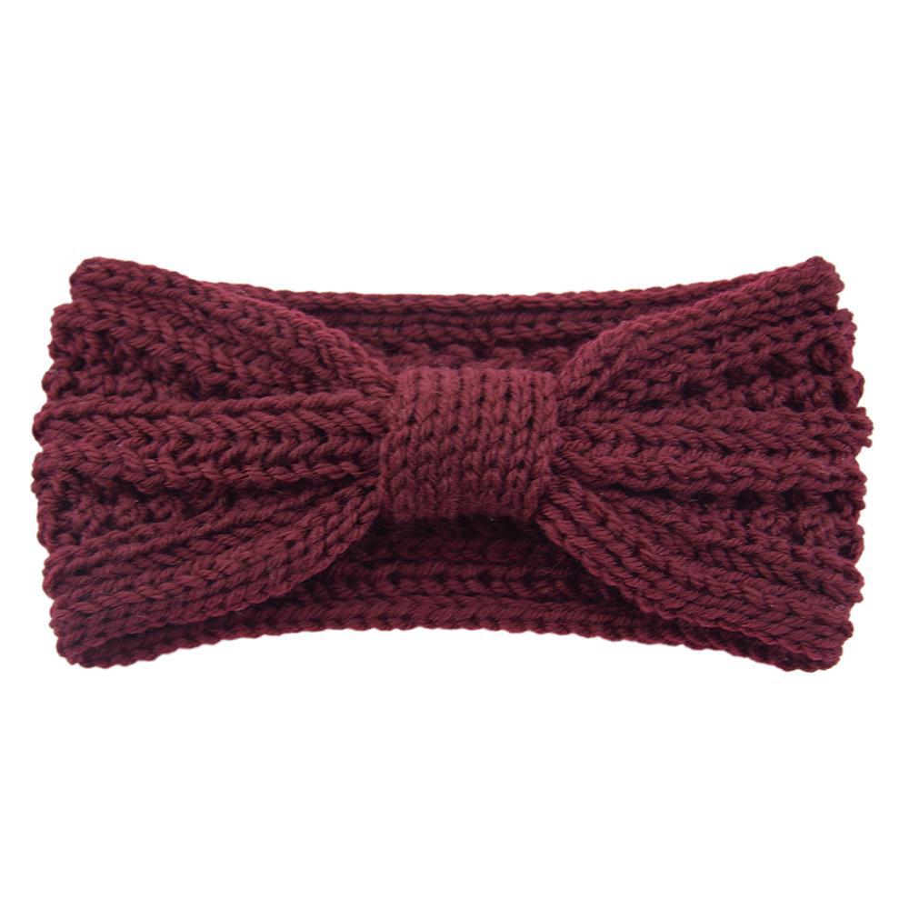 European & American Knit Wheat Ear Bow Headband: Sports, Earmuffs, Handmade Wool Hair Accessories.