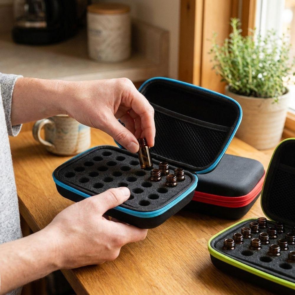 30 Slots 1-3 ML Insulin Vial Storage Case Waterproof Wear-resistant Essential Oils Carrying Box Shockproof Zippers Closure