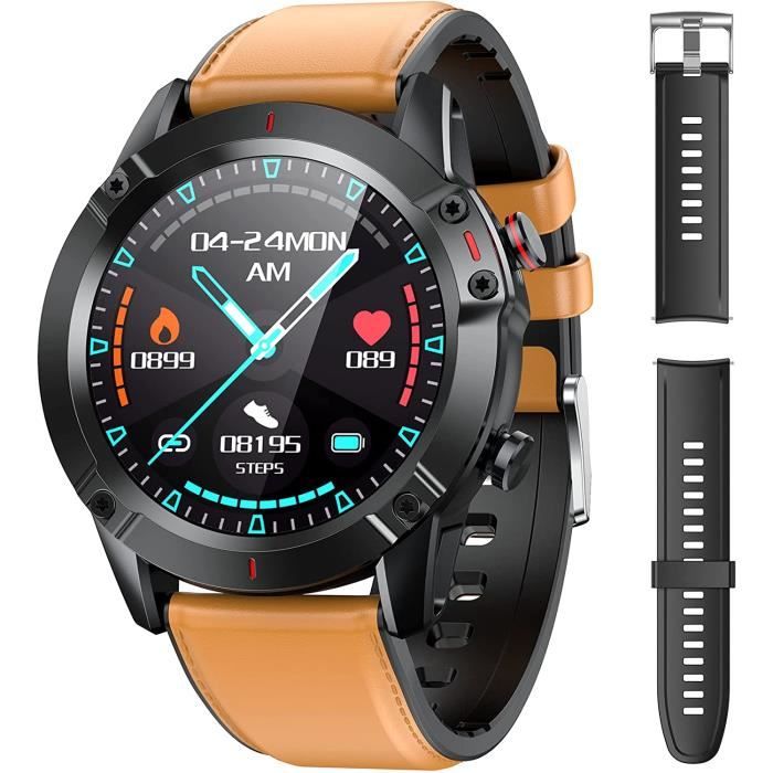 AGPTEK Montre Connectée Homme, Smartwatch Montre Sport, Bracelet Connecté Étanche IP68 Fitness Tracer Cardiofréquencemètre/Sommeil/P nero