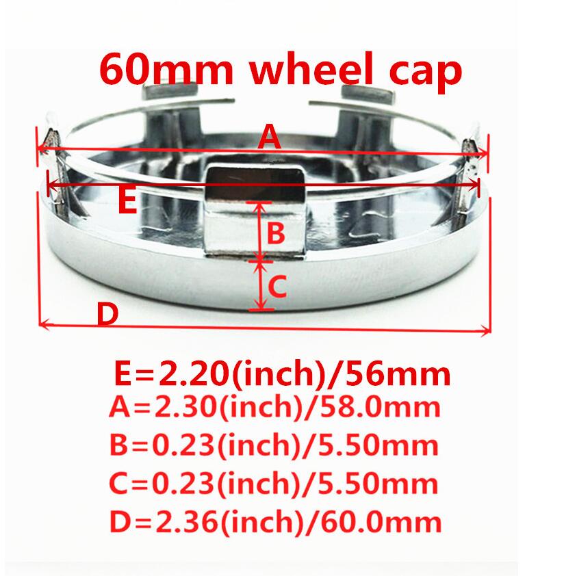 4pcs 56mm 60mm HSV Car emblem Wheel hub Center Cap Badge covers sticker Styling accessories