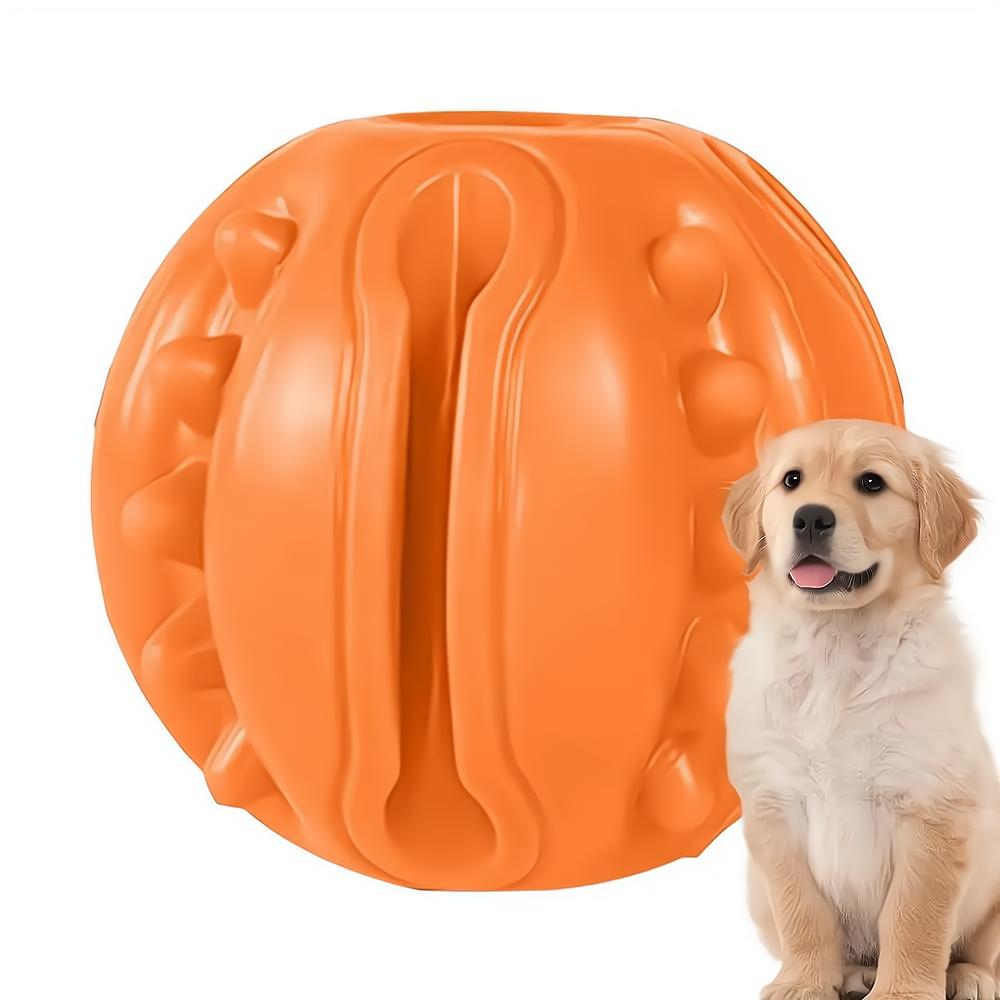 

Игрушка-дозатор для корма для собак, протекающая игрушка-мяч для еды, гладкая и нежная игрушка для жевания домашних животных, интерактивные принадлежности для собак оранжевый