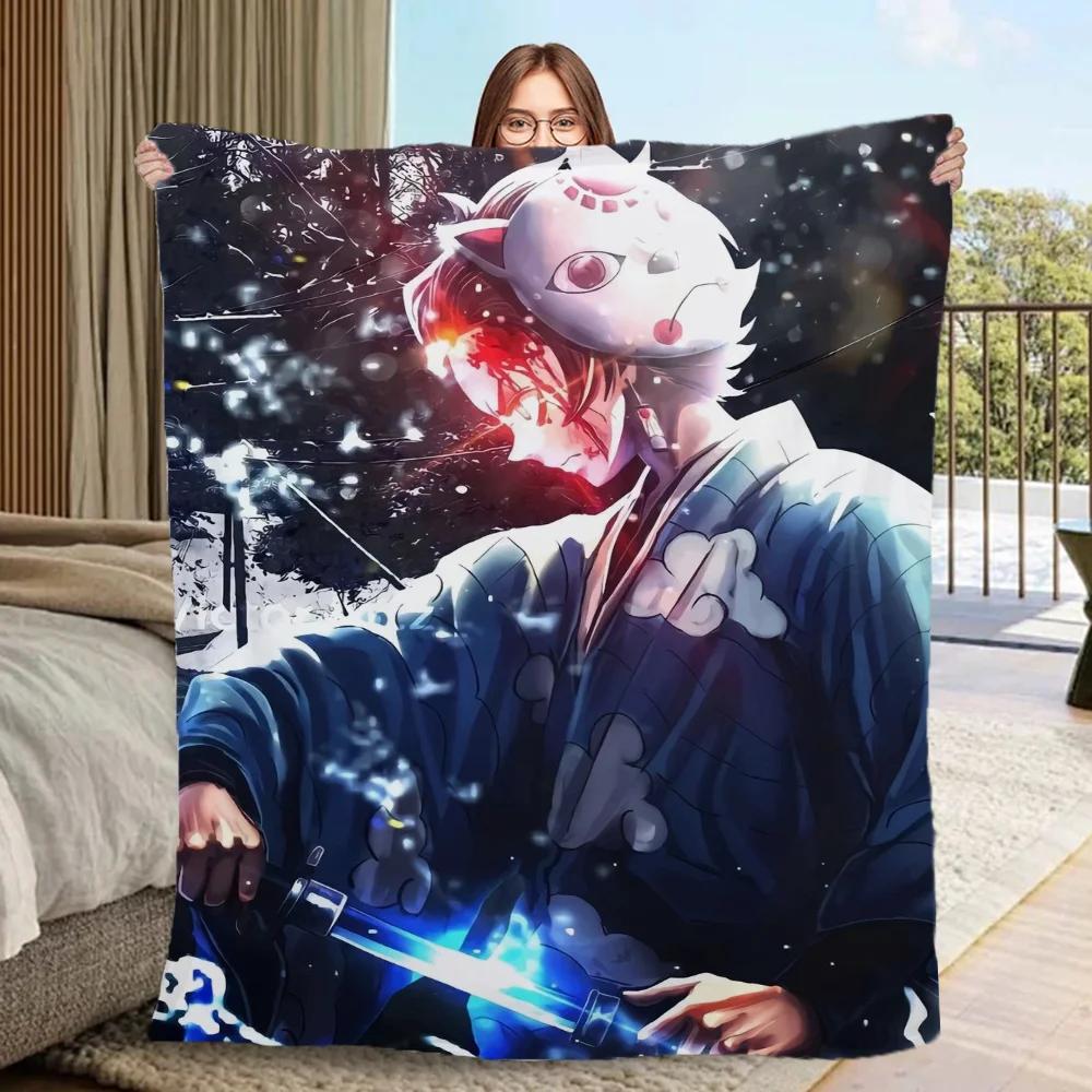 Throw Blanket for Sofa Luxury Throw Blankets Characters D-Demon Slayer Fluffy Plaid Large Blanket King Size Cobija Home Interior