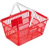 Shopping Basket Portable Grocery Basket 12PCS 21L with Handle & Stand Red