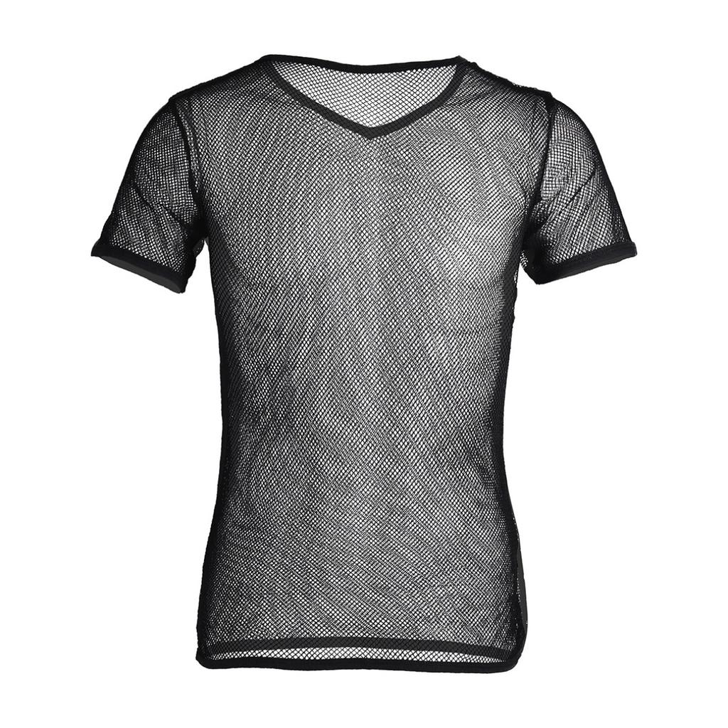 Mens Short Sleeve Mesh Tops Gym Wear Muscle T-shirt Sports Tee Shirts