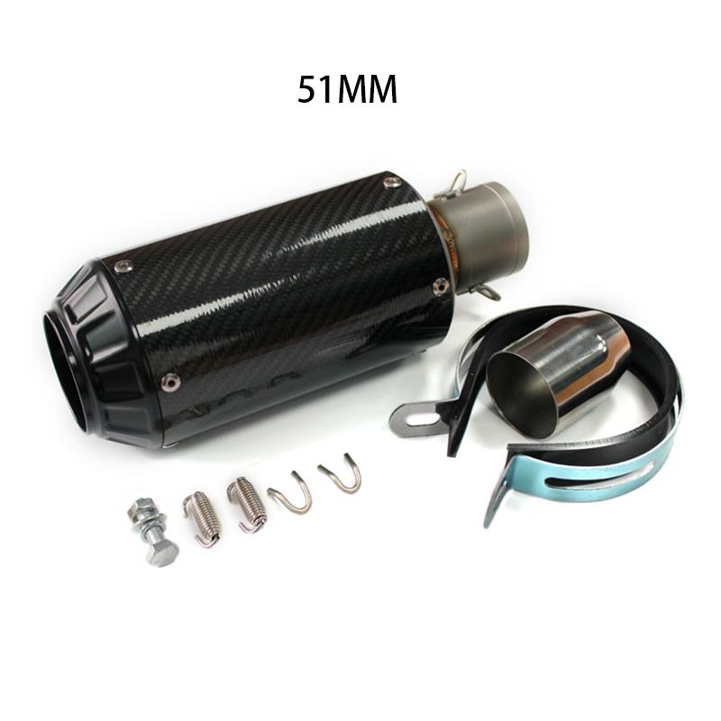 51mm Universal Carbon Fiber Motorcycle Exhaust Pipe 51mm Suitable For MT09 MT07  Z1000  R6  ninja400 ZX4R  TMAX530 Black exhaust pipe