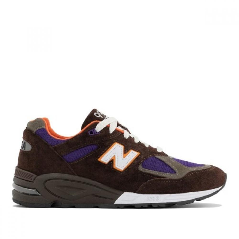 

New Balance Brown Suede Purple Mesh Sneakers M990br2 Brown IT44