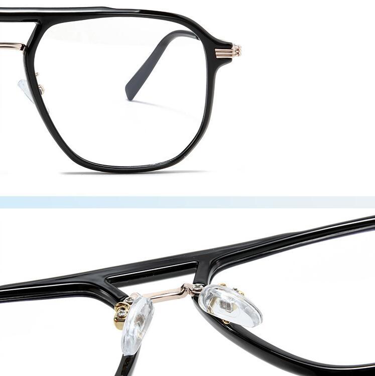 Double Beam Blue Light Blocking Nearsighted Glasses TR90 Square Prescription With Cylinder -0 5 To -6 For Women Men