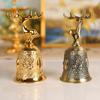 Deer Shape Hand Bell Vintage Plating Process Rustproof Polished Finish Metal Hand Bell for Dining Ta