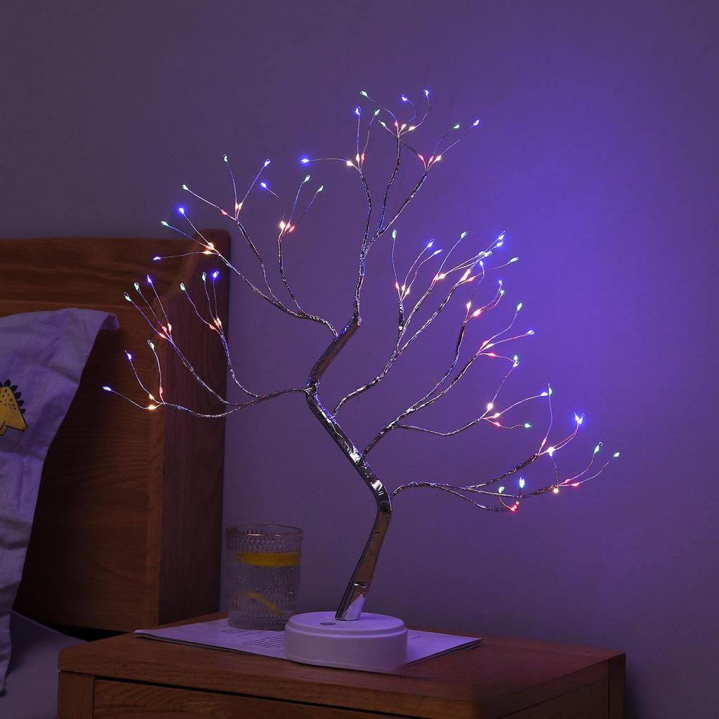 Xianci Starry Sky Table Lamp: Creative LED Pearl Golden Leaf Light for Bedroom Decor