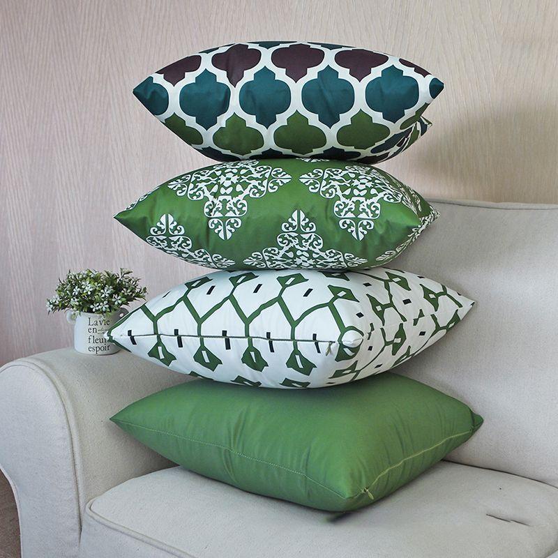 Solid Color Waterproof Cushion Cover Pillow Case For Outdoor Home Decor 16" To 24