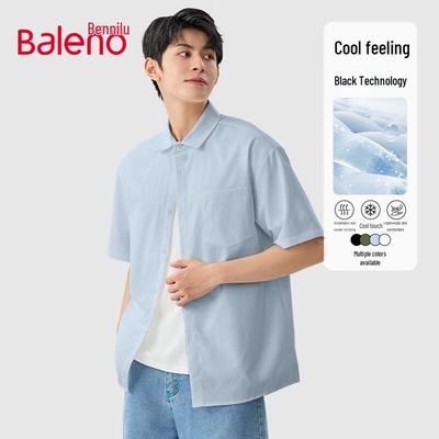 Baleno Men's Casual Ice Silk Short Sleeve Shirt