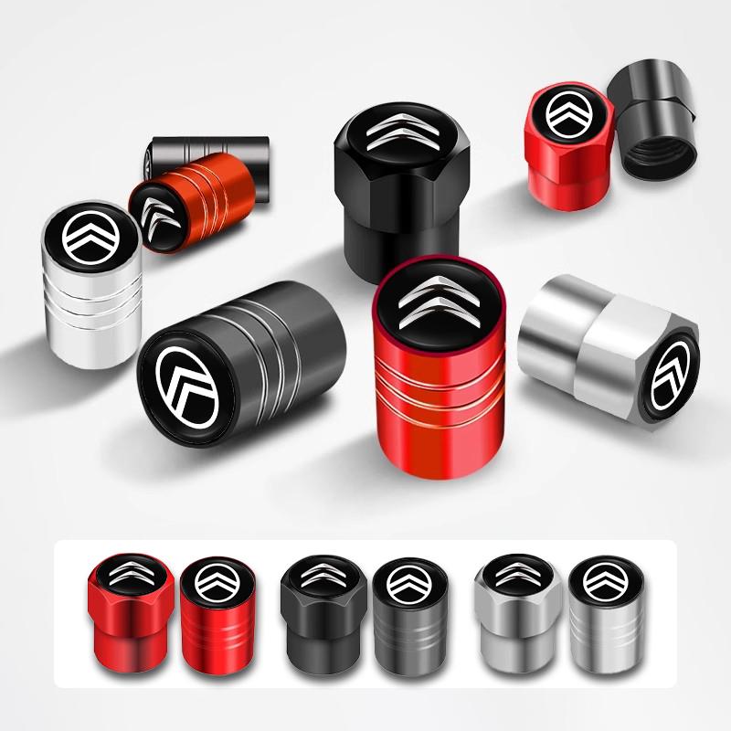 4Pcs Car Styling Alloy Tire Valve Caps Dust Prevention Accessories For Citroen C3 C5 AIRCROSS C5X C4 Cactus PICASSO e-C3 e-C4 C1