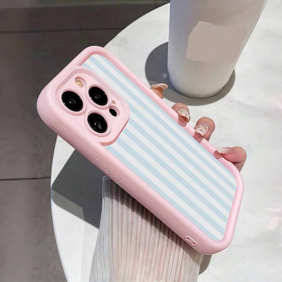 Blue Stripe Patterns Phone Case For iPhone 17 Air 16 15 14 13 12 11 Pro Max 17Pro Mini 16E 7 8 Plus SE2022 Soft Silicone Cover