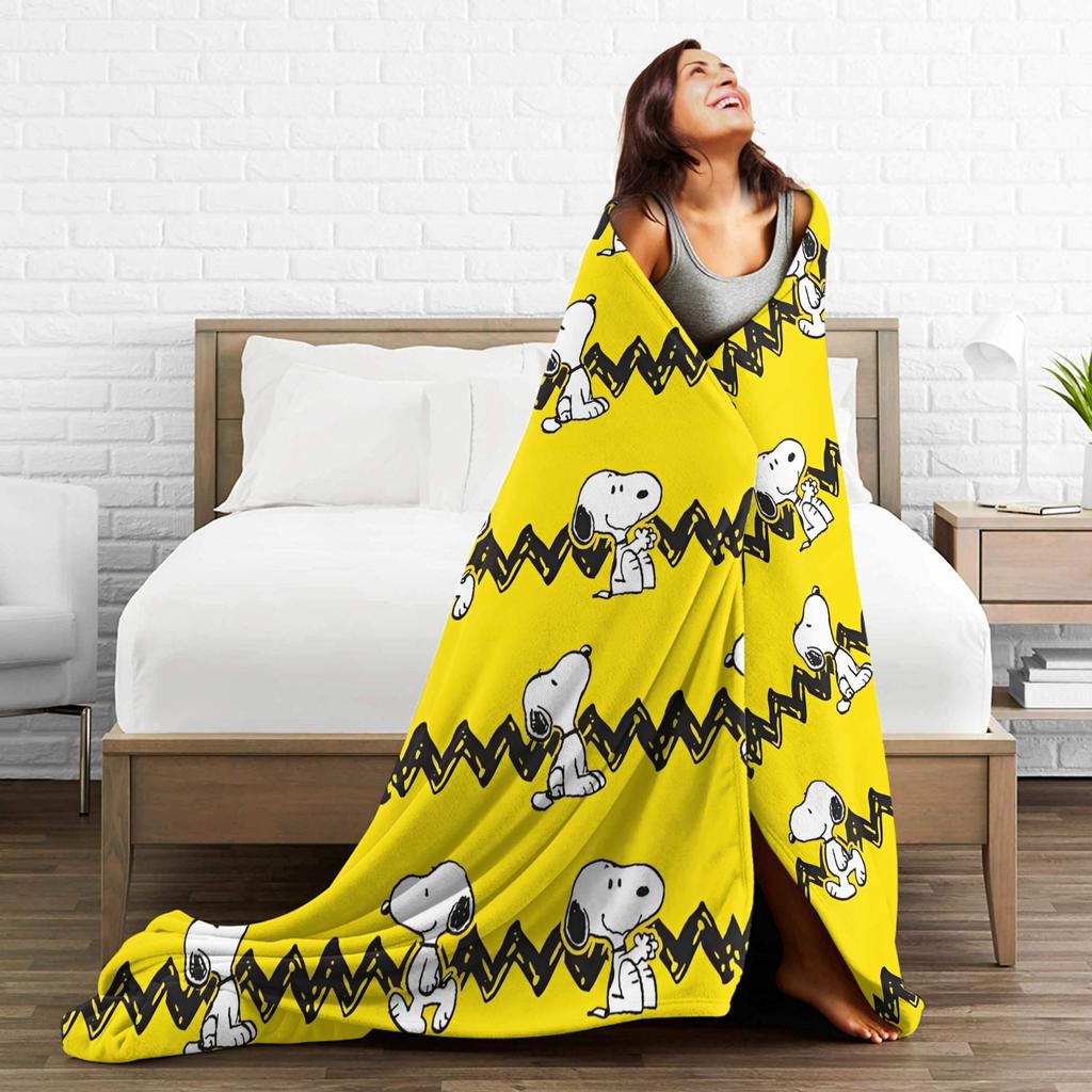 Cute Cartoon Snoopys Flannel Blanket Fashion Throw Blanket for Sofa Bedding Lounge 200x150cm Plush Thin Quilt,