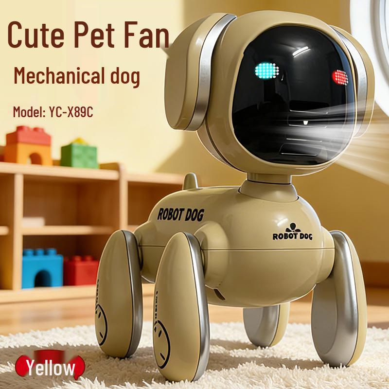 

Multifunctional Cute Pet Robot Dog Fan: Cartoon Mechanical Desktop Fan & Children s Gift 9x12x14 cm